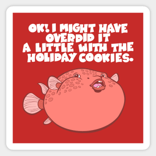 Pufferfish Holiday Cookies Sticker